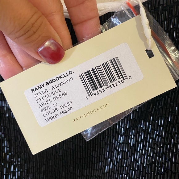 Ramy Brook Ariel Dress Black and Cream Mini beaded Evening Dress  size 10 - Picture 5 of 12